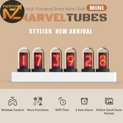 WIFI Control IPS Nixie Tube Alarm Clock with Colorful RGB Lights for Game Room Decoration.DIY Clock Faces and Pictures.Gift Idea