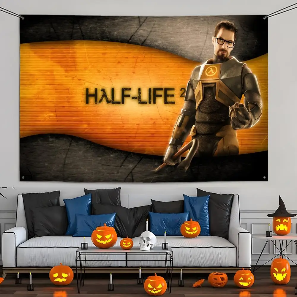 H-Half Life-e 2 Klassische Vintage-Flaggen, Wandbehang, Wandteppich, dekorative Flagge für den Außenbereich, Hintergrunddecke