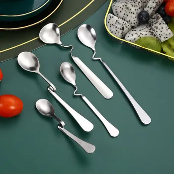 매달려 컵 커피 교반 숟가락 긴 핸들 스테인레스 스틸 혼합 특종 Coffeeware 식기 장식 주방 액세서리