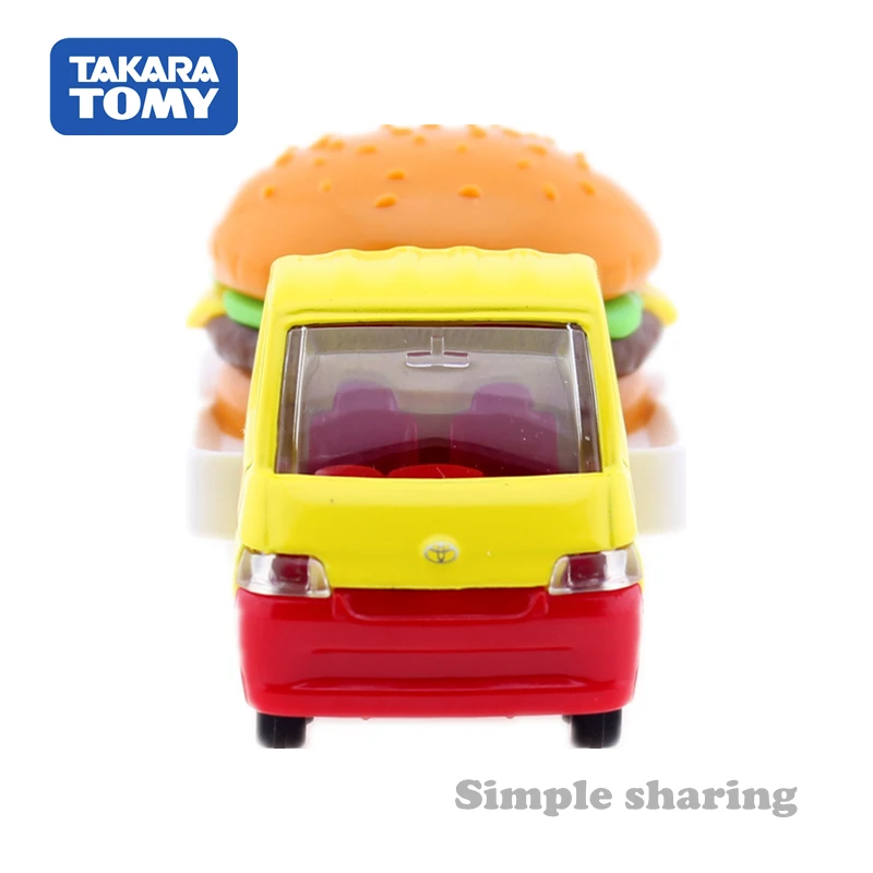 Takara Tomy Tomica No.54 Toyota Tawn Ace Hamburger Car Model 1:64 Miniature Diecast Truck Funny Metallic Kids Toys Mould