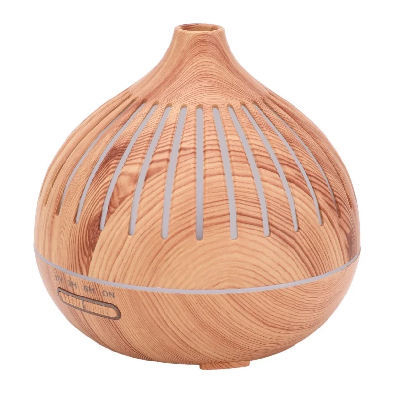 

Essential Oil Diffuser Humidifier with Colorful Lights, Remote Control, Auto Shut Off Timer, Wood Grain, Quiet, 400ml
