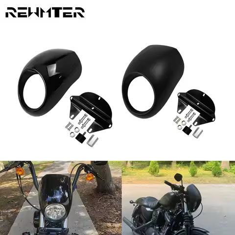 Motorcycle Headlight Mask Head Light Fairing Front Fork Mount Kits For Harley Dyna FX Sportster XL 1200 883 Iron 1973-Up FXDL