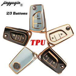 jingyuqin TPU For Toyota Auris Corolla Reiz Avensis Verso Yaris Aygo Rav4 Scion TC IM 2015 2016 Car Remote Key Case Full Cover