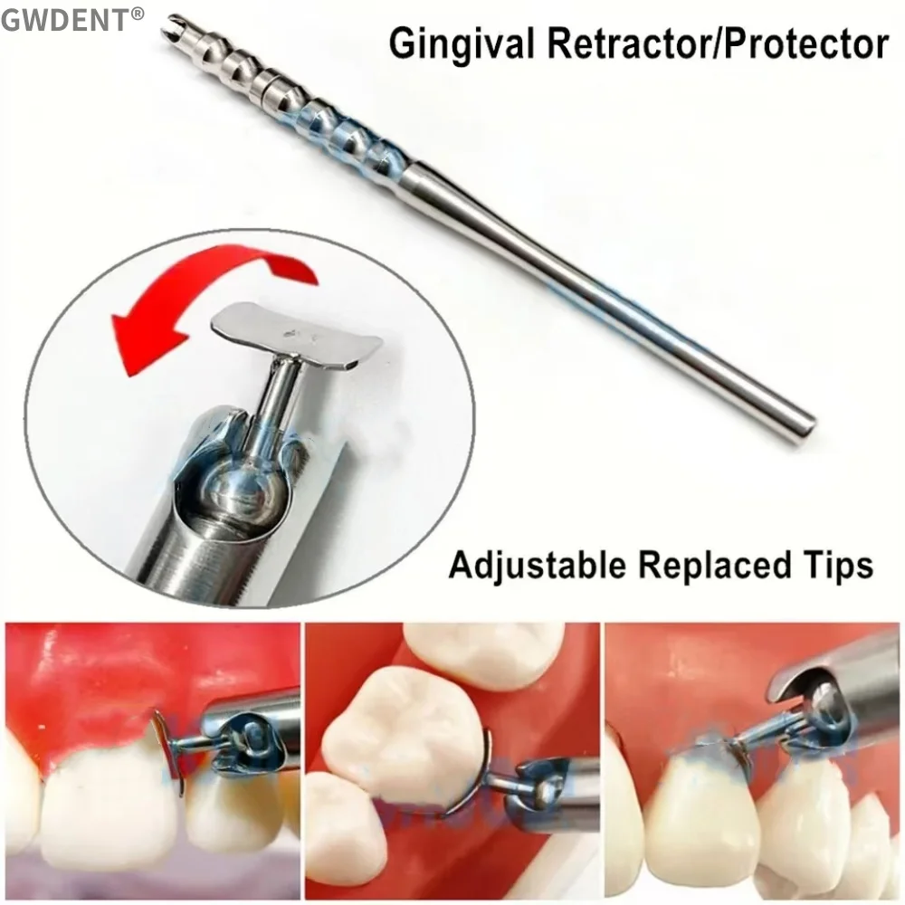 Adjustable Dental Implant Gingival Protecting Socket Shield Retractor Protector Gum Separator Isolation Tool Replaced tips