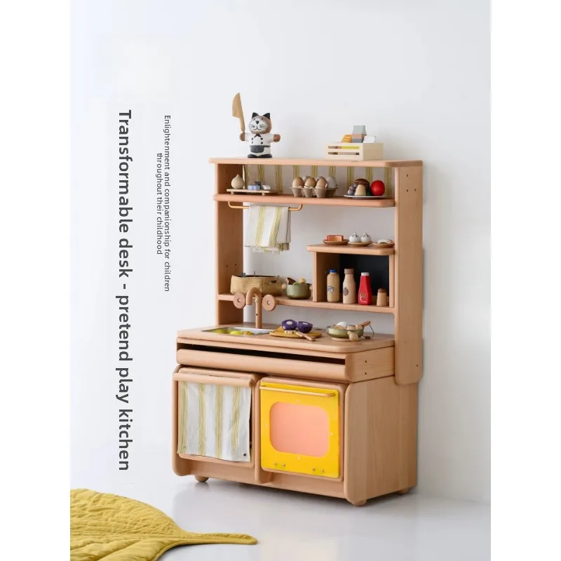 Children's multi-functional play table Mini kitchen toy cabinet