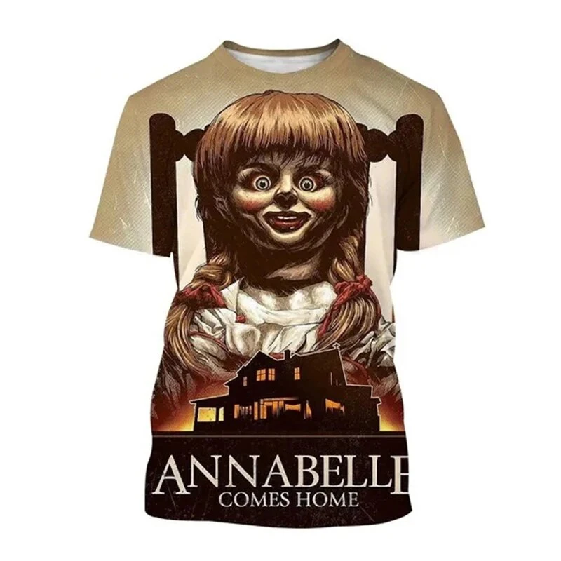 Summer Annabelle 3D Print T-Shirts Streetwear Horror Men Women Fashion Oversized Short Sleeve T Shirt Kids Tees Tops Clothing