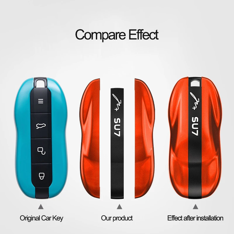 

Car Key Case Remote Fob Shell Replacement for XIAOMI SU7 Xiaomi SU7 Paint Same Key Cover Trim Modified Accessories