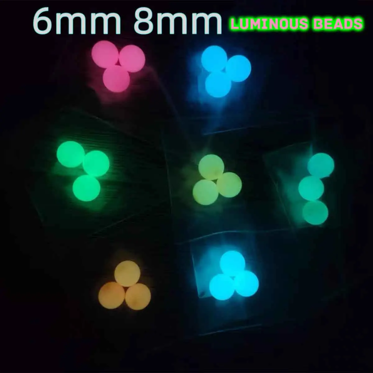 EDC مضيئة الخرز 6 مللي متر 8 مللي متر تململ الدوران اكسسوارات غير مسامية الخرز مادة الراتنج طويلة الأمد سطوع عالية الكرة الفلورسنت