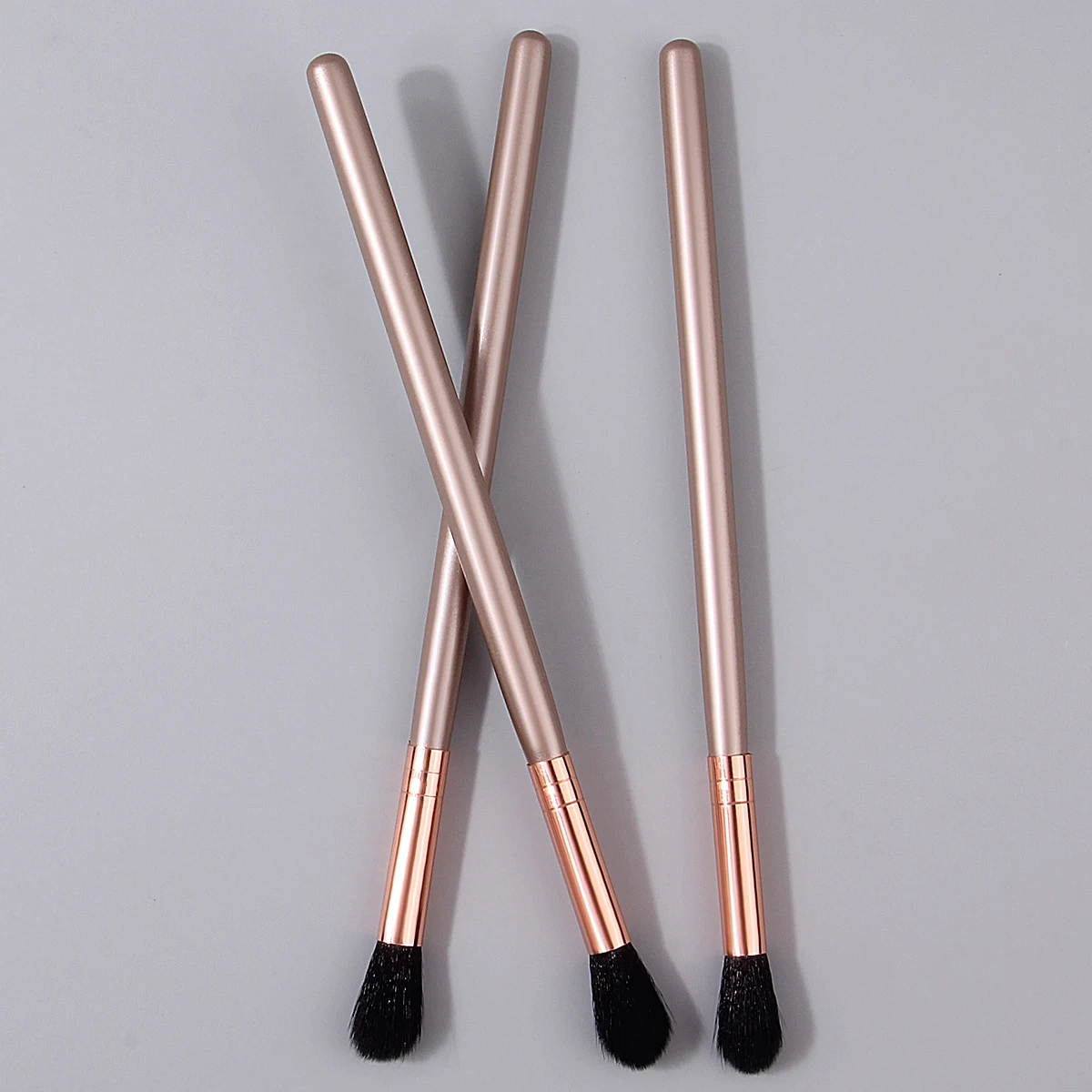 3PCS soft-bristled wooden-handled flame-type high-gloss brush, nose shadow brush, multi-functional facial brush, makeup tool