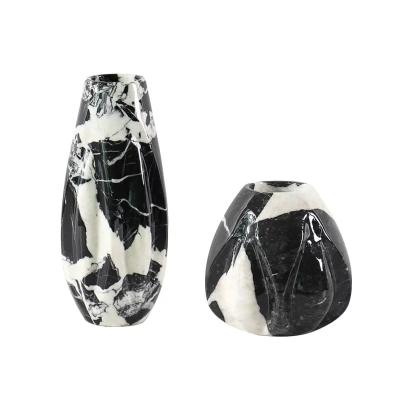 Modern simple marble flower ware coffee table dining table flower ware sales office model room living room ornament