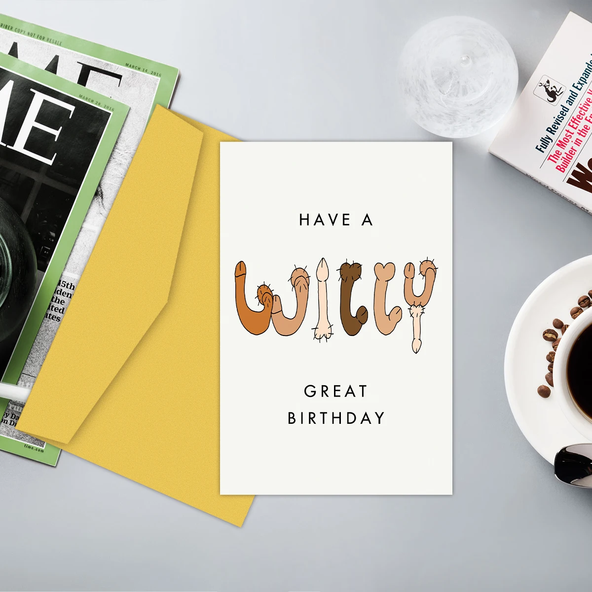 1 قطعة بطاقة عيد ميلاد وقح للنساء والرجال ، عيد ميلاد ويلي العظيم ، بطاقة تهنئة مضحكة ، الفكاهة صفيق بانتر الهجومية للأصدقاء الإناث