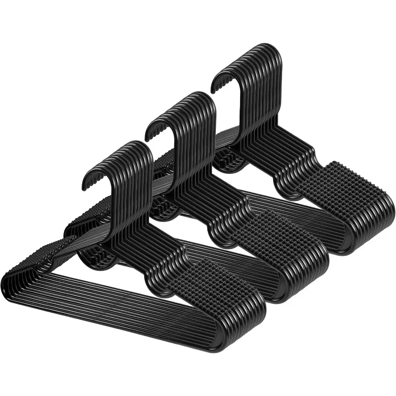 

Heavy Duty Clothes Hangers Plastic Black Thick Hangers - Coat Hanger and General Space Saving Clothes Hangers for Closet