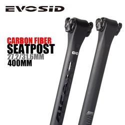 EVOSID Carbon Seatpost 27.2/31.6mm MTB Bicycle Seat Post Matte UD Black 400mm Road Bike Seat Tube Ultra-light Bicycle Parts