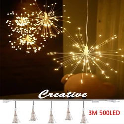 Decorazione natalizia fuochi d'artificio LED fata String Lights 3M 500LED ghirlanda tenda per Navidad Xmas 2025 capodanno decorazioni per le vacanze