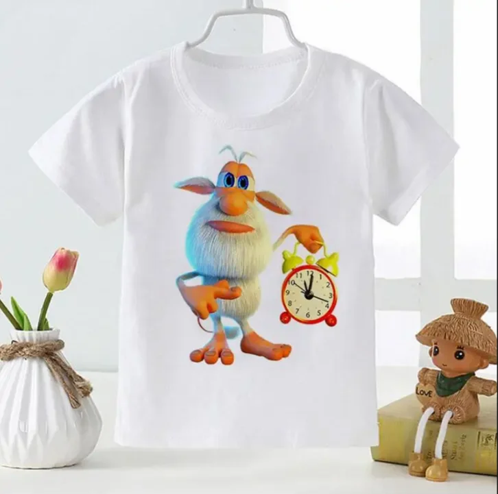 T-shirt à motif de dessin animé drôle pour enfants, vêtements pour bébés garçons et filles, doux, blanc, tout-petit, mode d'été, nouveau style, haut pour enfants