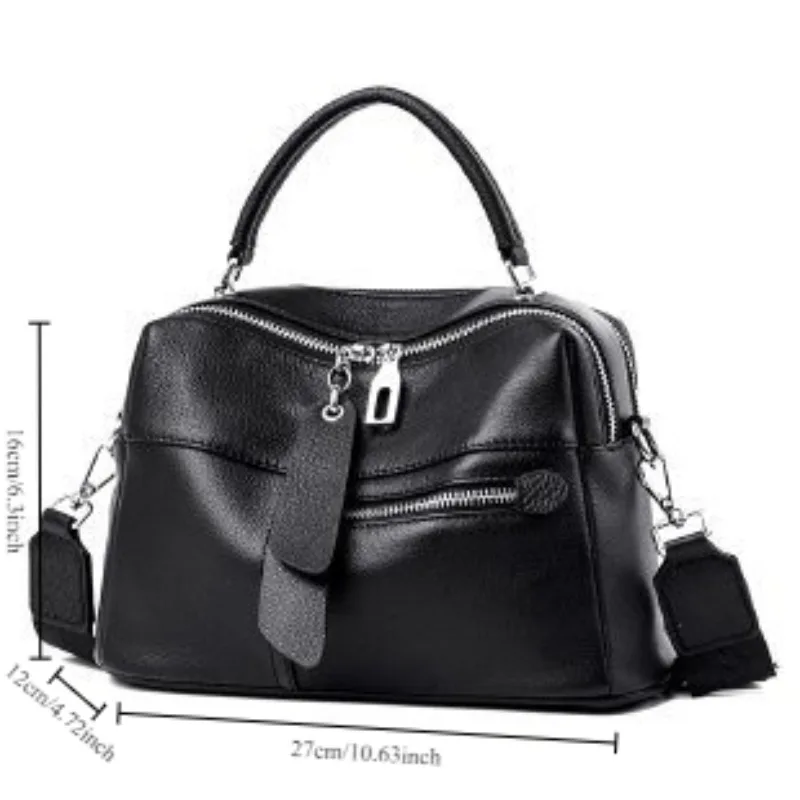 

Женская мягкая сумка из натуральной кожи, высококачественная сумка через плечо из воловьей кожи, классическая модная винтажная повседневная сумка через плечо