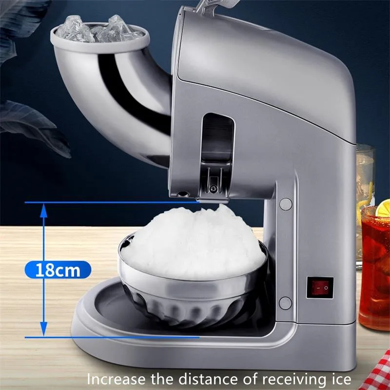 Ice Crusher Electric Shaved Ice Machine Commercial Ice Machine Household Small Double-knife High-power Smoothie Machine 220V