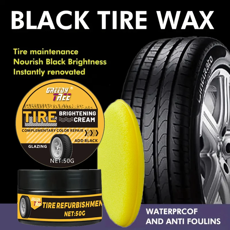 Car Tire Gloss Wax - UV Resistant and Safely Used on Rubber/Plastics - Restores Tire Gloss