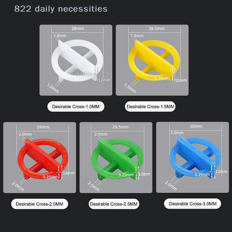 convenient100Pcs Material Saving Tile Leveling System Clips Spacers Wedges for Indoor Outdoor Floor Wall Tile Laying