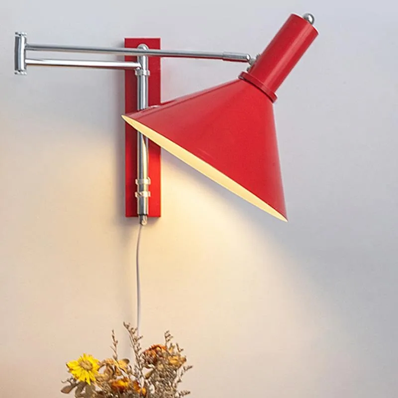 Mid-Century Wall Sconces Lamp Rocker Arm Angle Adjustable Resturant Sofaside Living Room Study Room Folding Vintage Lighting