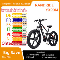 RANDRIDE YX90M Electric Bike 26 inch Fat Tire 1000W Motor 48V 13.6Ah Battery 45km/h Max Speed E-Bike 100km Range Hydraulic Brake