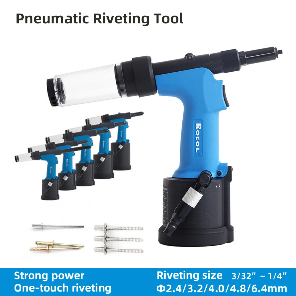Industrial Pneumatic Blind Rivet Gun Air Automatic Self Suction 2.4 3.2 4.0 4.8 6.4mm Stainless Steel Riveting Tool view 2