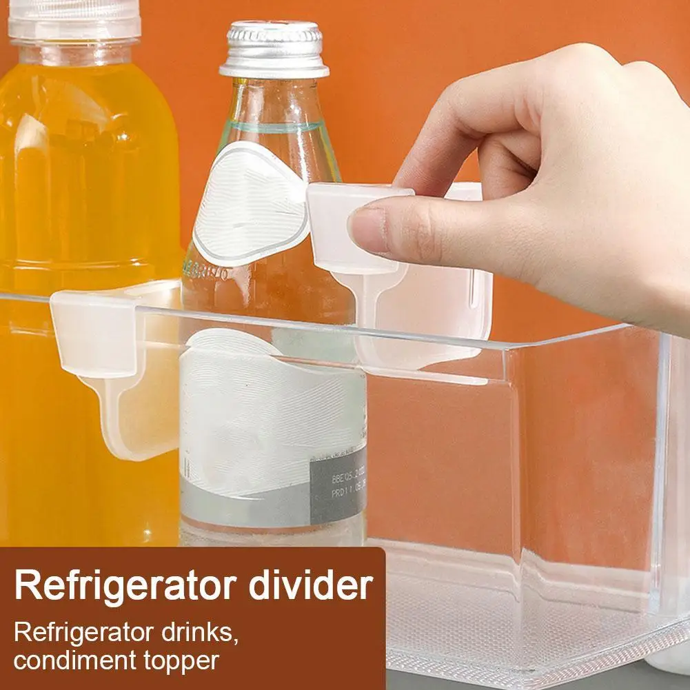 4/8Pcs Home Refrigerator Storage Partition Board Adjustable Fridge Divider Storage Separators Kitchen Bottle Can Shelf Organizer