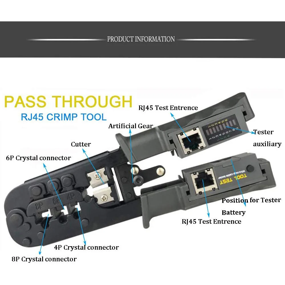 Sr 6p/8p Drahts ch neider Werkzeug Test Crimp zange 2 in 1 rj45 Netzwerk LAN Kabel Crimp zange Kabel tester Kabel zange