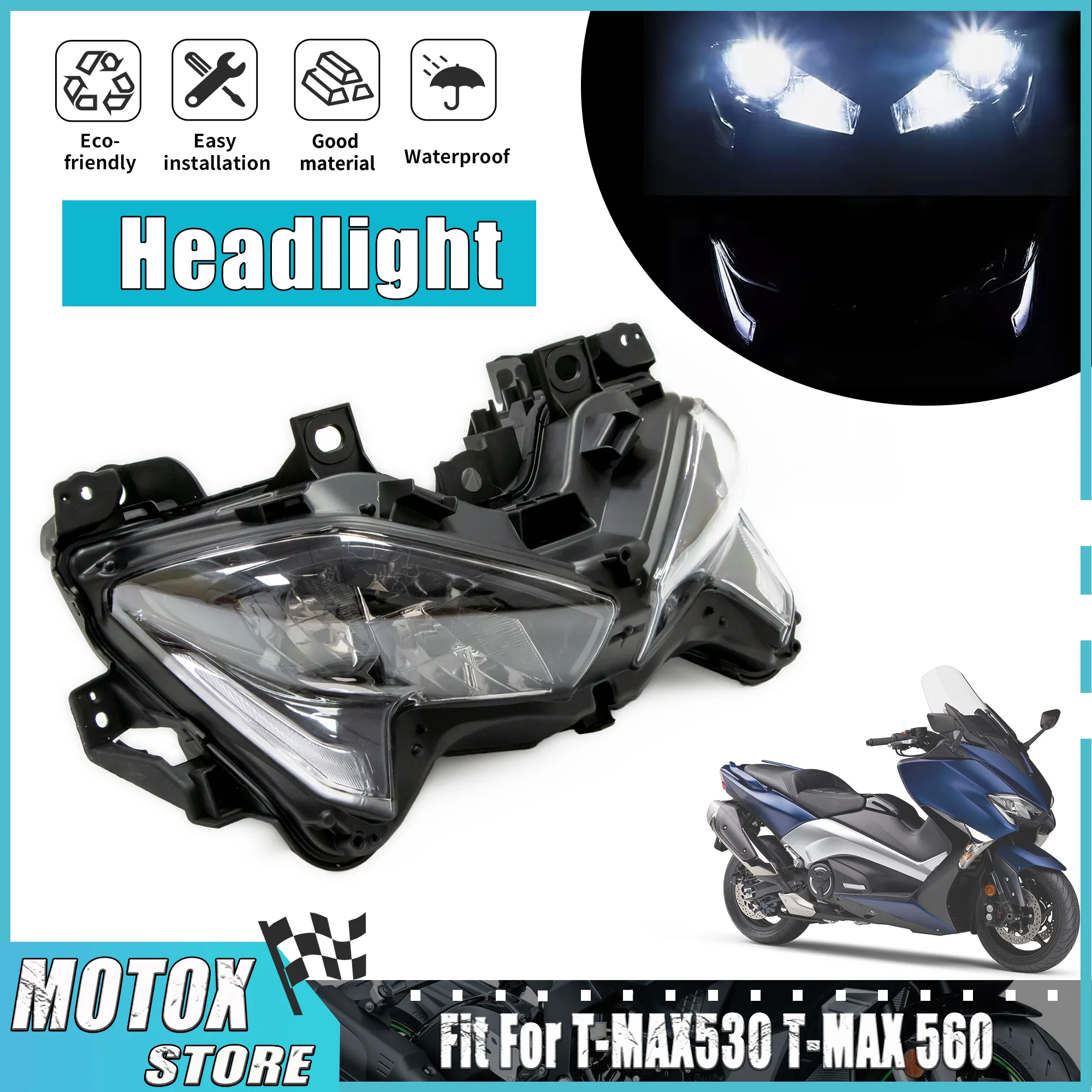 

Motorcycle Headlight Assembly Fit For YAMAHA 2017 - 2021 TMAX530 TMAX560 Headlamp T-MAX 530 DX SX 2018 TMAX 560 Tech Max 2020