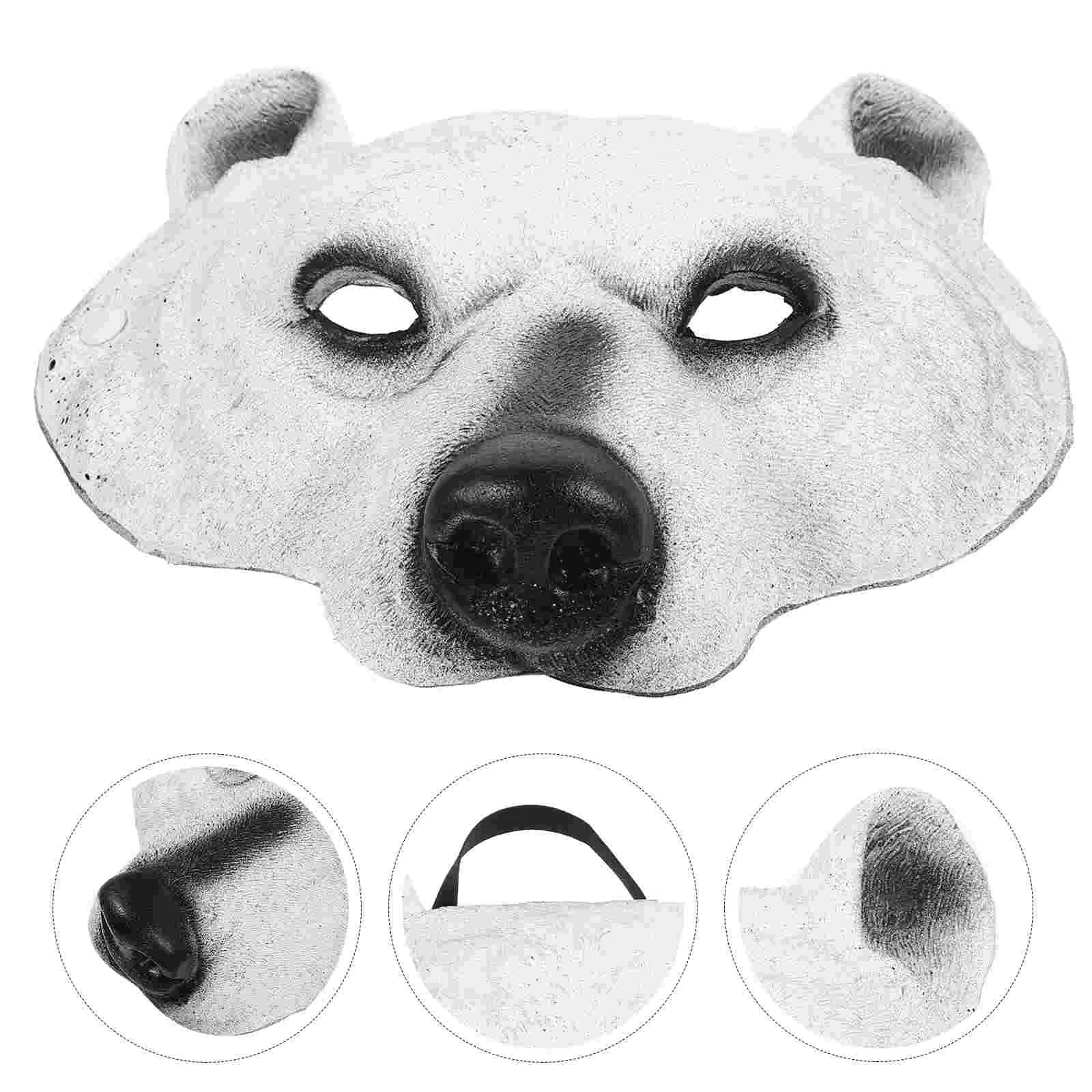 

Polar Bear Mask Party Masks for Adults Masquerade Face Halloween Decorations Pu Mini Festival Bulk