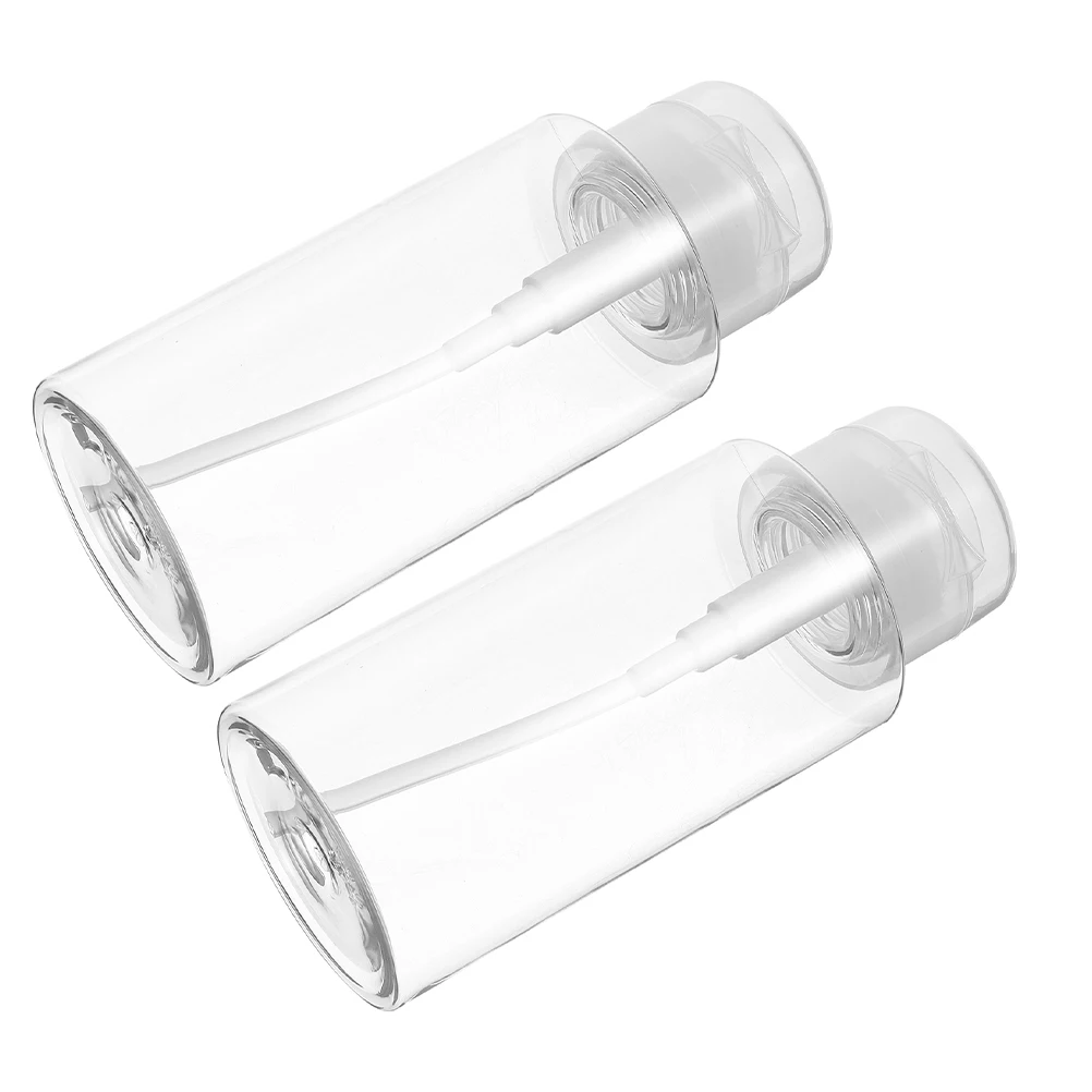 

2pcs 200ml PET Toning Bottle Empty Containers Transparent Skincare Dispenser Travel Pump Makeup Remover Nail Storage Portable