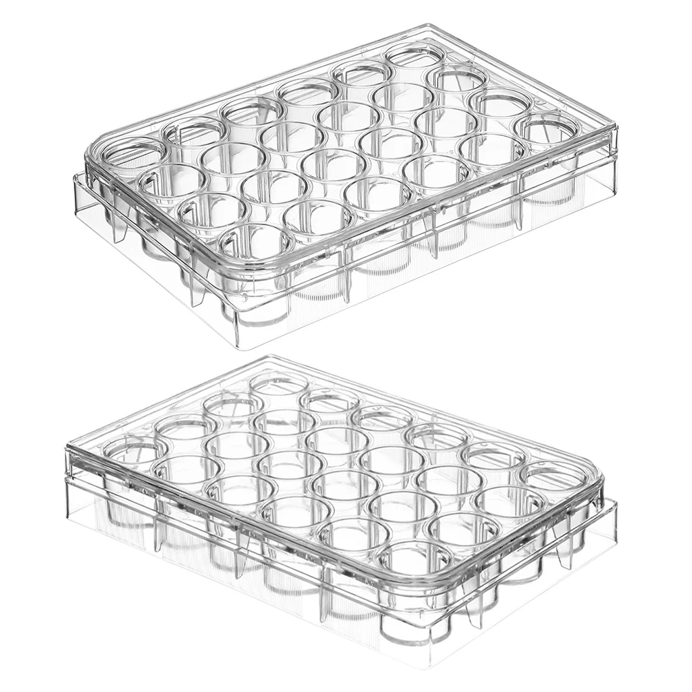 

2 Pcs Microplate Tissue Culture with Lid Tools Petri Dish for Lab Polystyrene Laboratory Cell