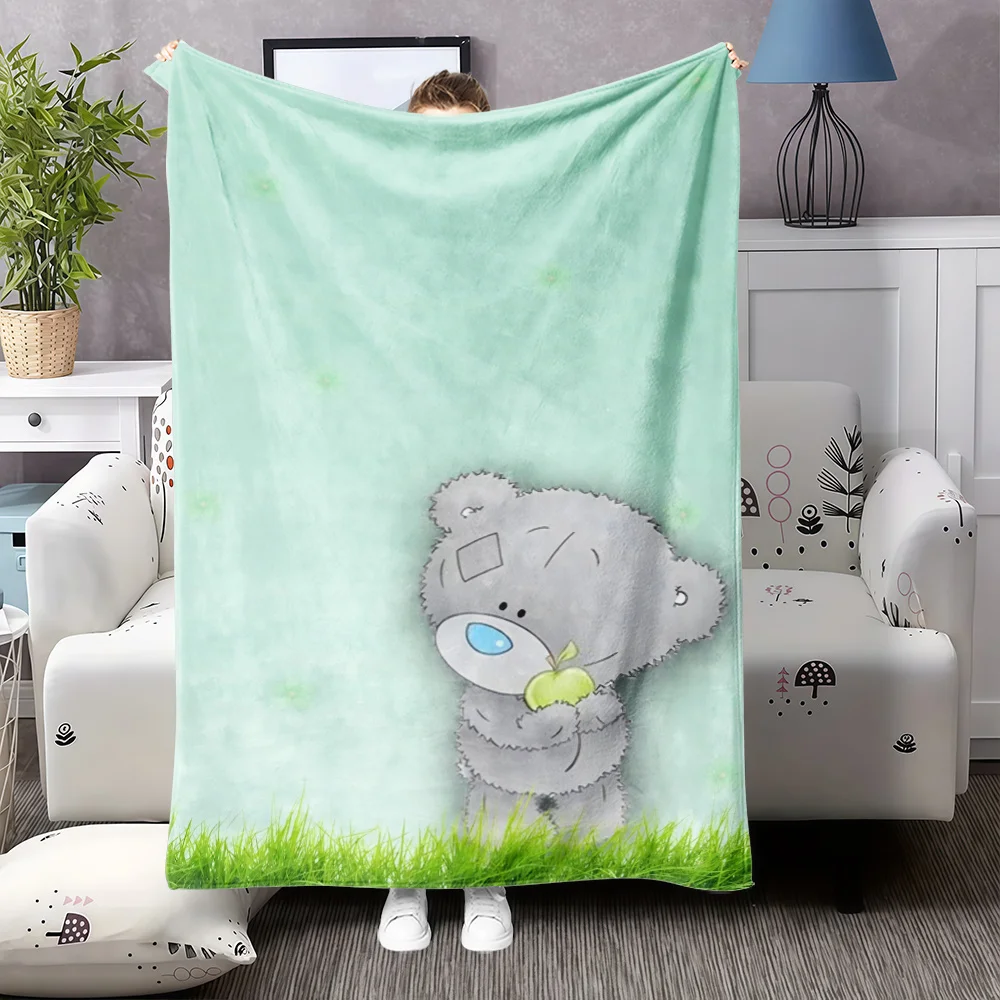 1pc Grassland Bear Pattern Flannel Blanket, a Gift Blanket for Family And Friends, Perfect for Napping, Covering Up, Sofa Use