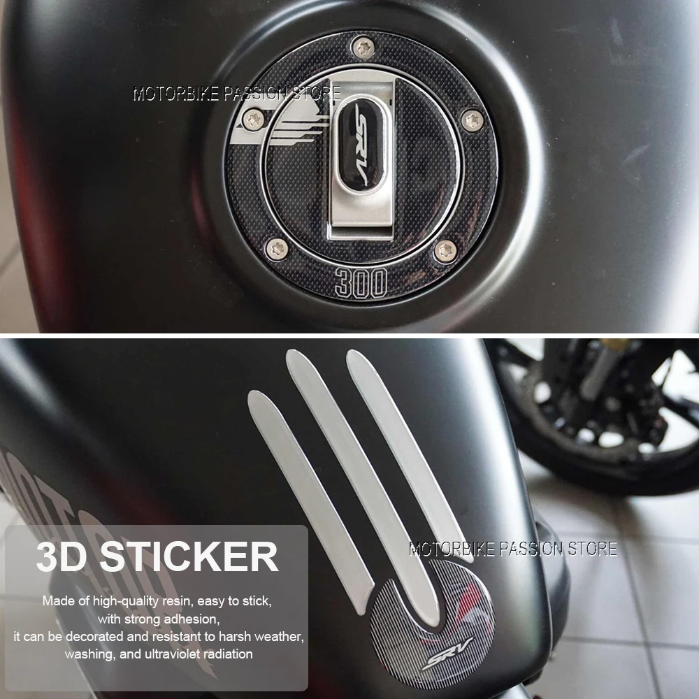 For QJ Motor SRV 300 SRV300 Motorcycle Accessories Waterproof Sticker Tank Pad Kit Sticker 3D Resin Protective Sticker 2023 2024