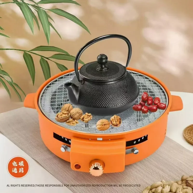 New electric grill, enclosure stove, tea brewing, electric and carbon dual-purpose multi-functional barbecue grill, household