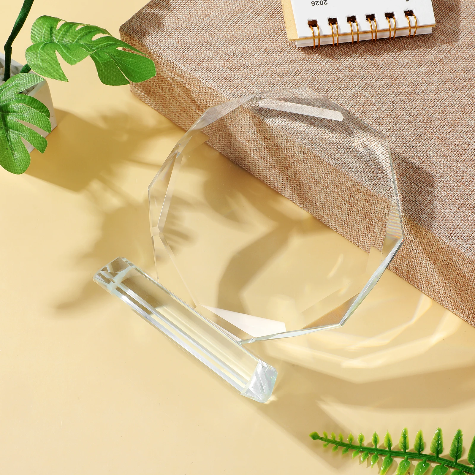 Crystal Trophy Transparent Decorative Tabletop Award Prize Accessory Delicate Prize Trophy Office Home Decor Trophies for Adults