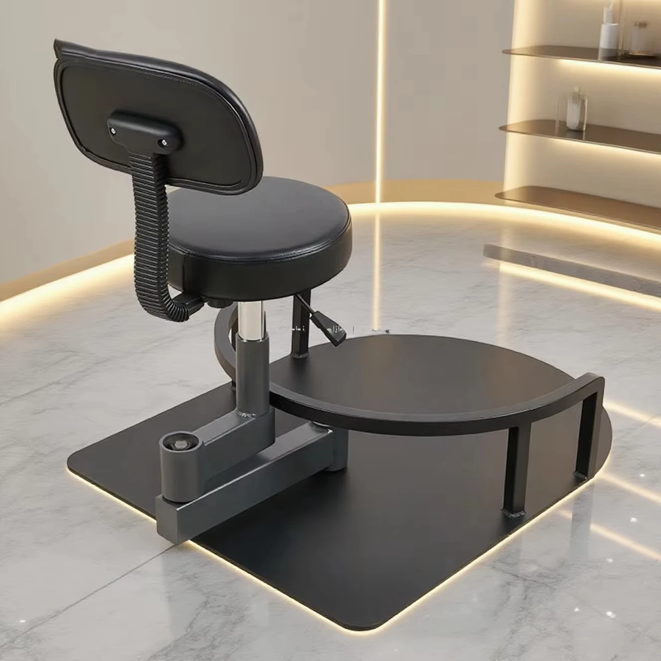 Beauty Salon Adjustable Barber Stool Rotating Barber Chair with Wheels Salon Technician Chair Rotating Stool