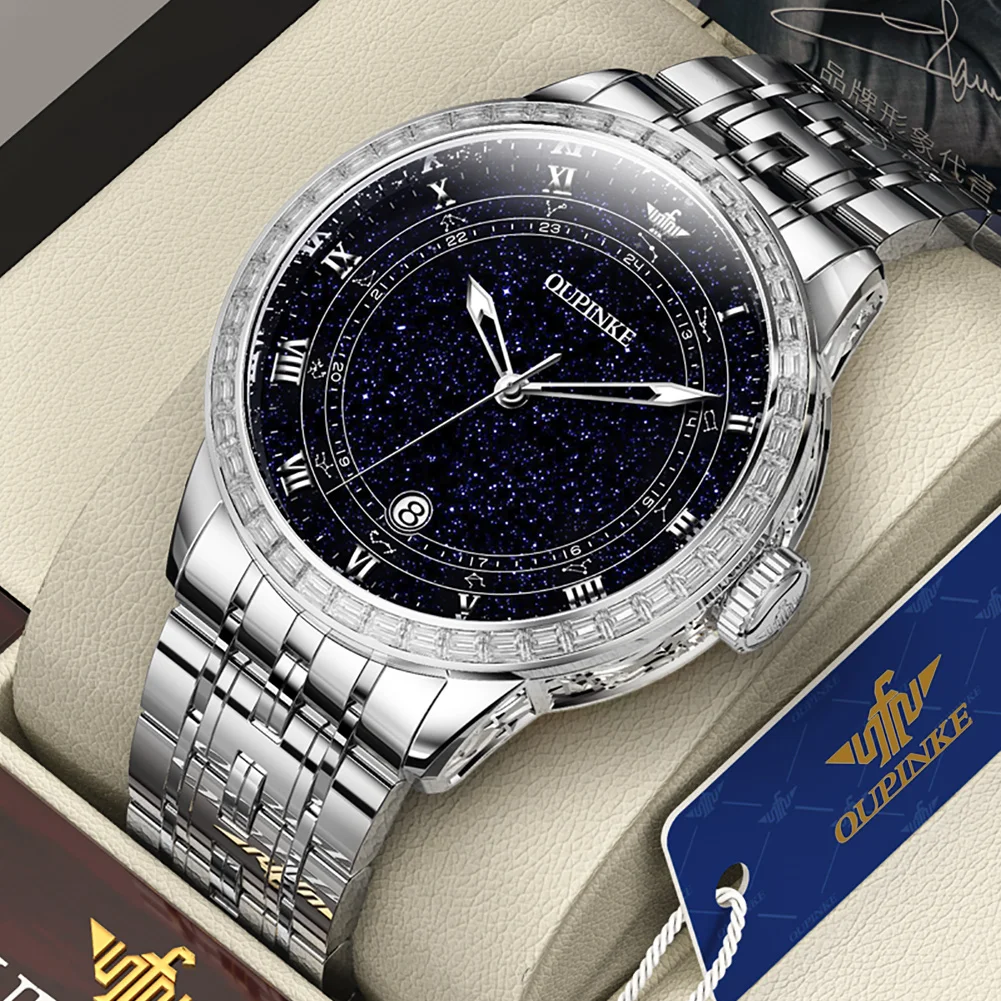 Oupinke Original Automatik uhr für Herren Luxus japanische Diamant wasserdichte leuchtende Saphirglas Herren mechanische Uhr