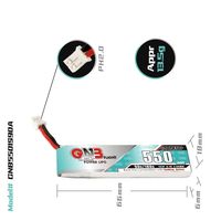 GAONENG GNB 550mAh 1S 90C 180C 3.7V Cabled PH2.0 LiPo Battery BetaFPV Beta75X Happymodel Mobula6 Mobula7 Snapper