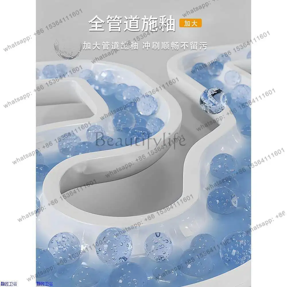 Household color toilet super swirl siphon egg-shaped toilet water-saving deodorant silent ceramic toilet