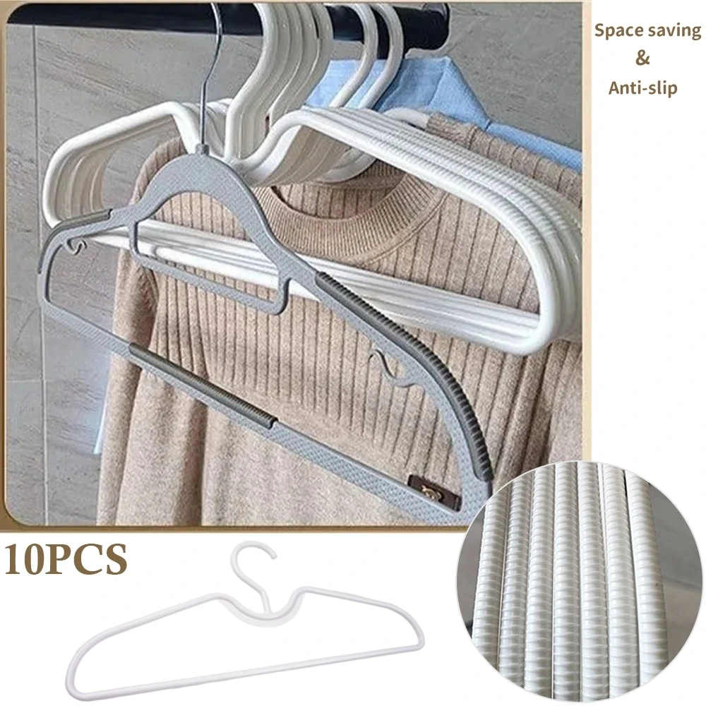 

10PCS Versatile Coat Hanger Short Neck Hangers Anti-slip Clothes Hanger White Lightweight Short Neck High Quality Home Supplies