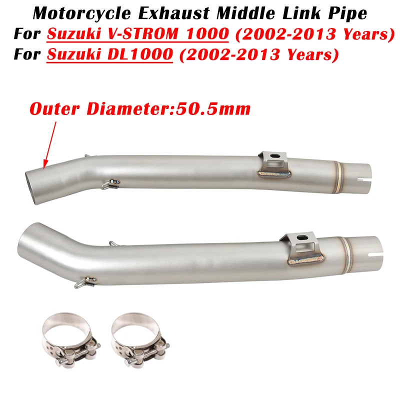 Motorcycle Exhaust Escape System Modified Muffler Middle Link Pipe For SUZUKI V-STROM V STROM 1000 DL1000 2002 - 2011 2012 2013