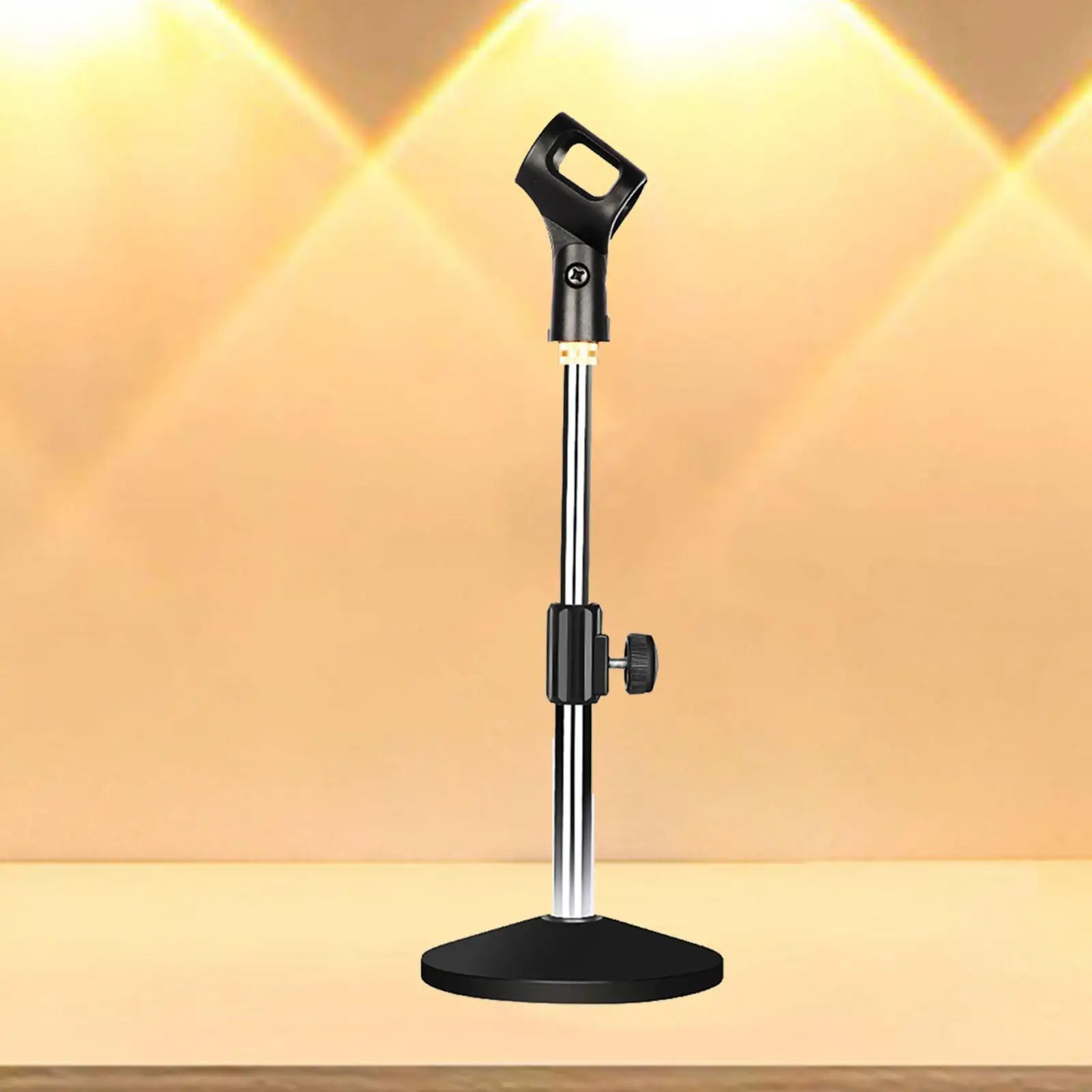 Desk Microphone Stand Disc Base Adjustable Height Easy to Use Sturdy Parts Professional Mic Support for Live Meetings Studio