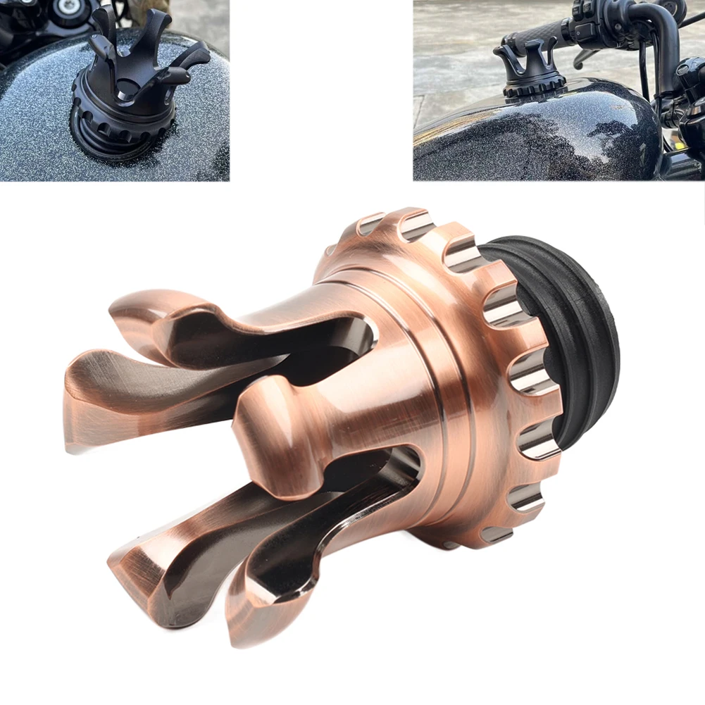 Motorbike Crown Fuel Tank Gas Cap Vented Bronze For Harley XL1200 883 Dyna Softail Road King