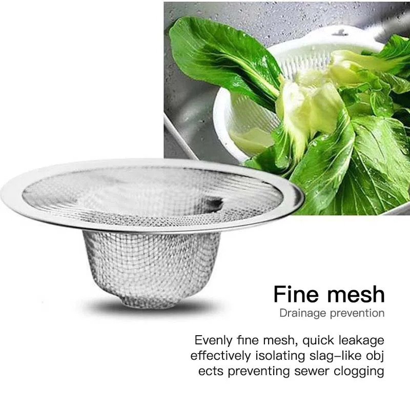 Kitchen Sink Filter Stainless Steel Mesh Sewer Sink Strainer Filter Bathroom Sink Strainer Drain Hole Filter Trap Waste Screen