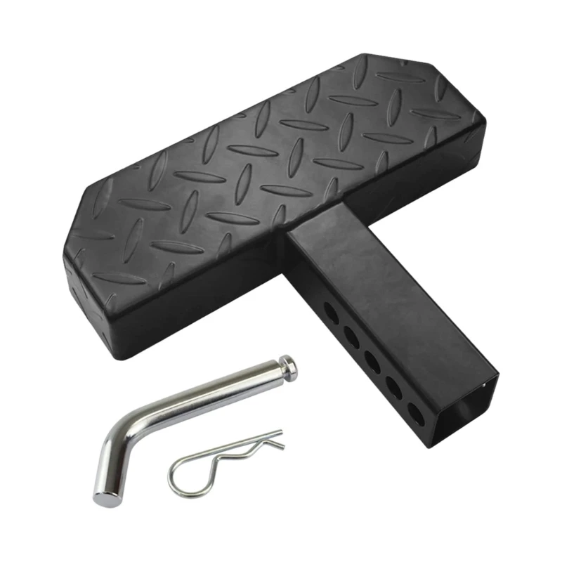 Receiver Mounted Rear Step for 2 Inch Receiver, Metal Access Step with Textured Platform for Cargo Loading, Roof Reach, and D7YA