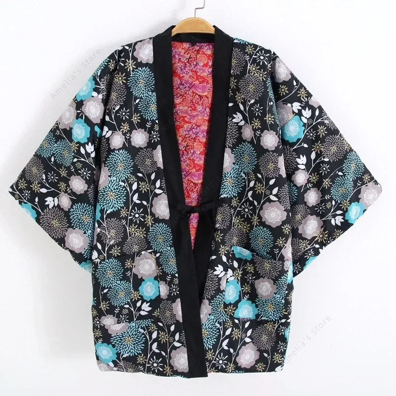 Куртка Hanten для женщин, свободная посадка, традиционная японская одежда, домашняя одежда, кимоно юката, женские фестивали, разные цвета