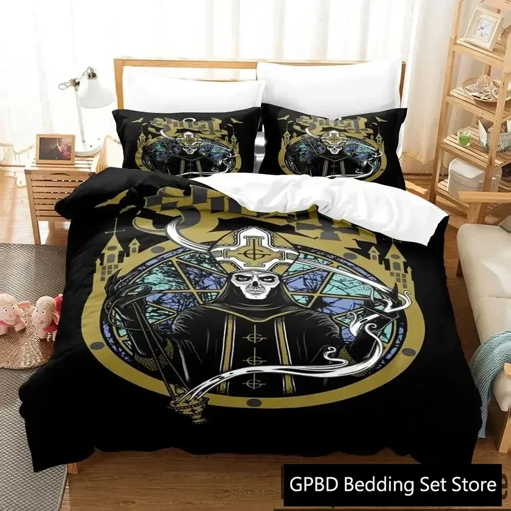 

3D Print Ghost Rock Band Swedish Bedding Set Duvet Cover Bed Set Quilt Cover Pillowcase Comforter king Queen Size Boys Adult