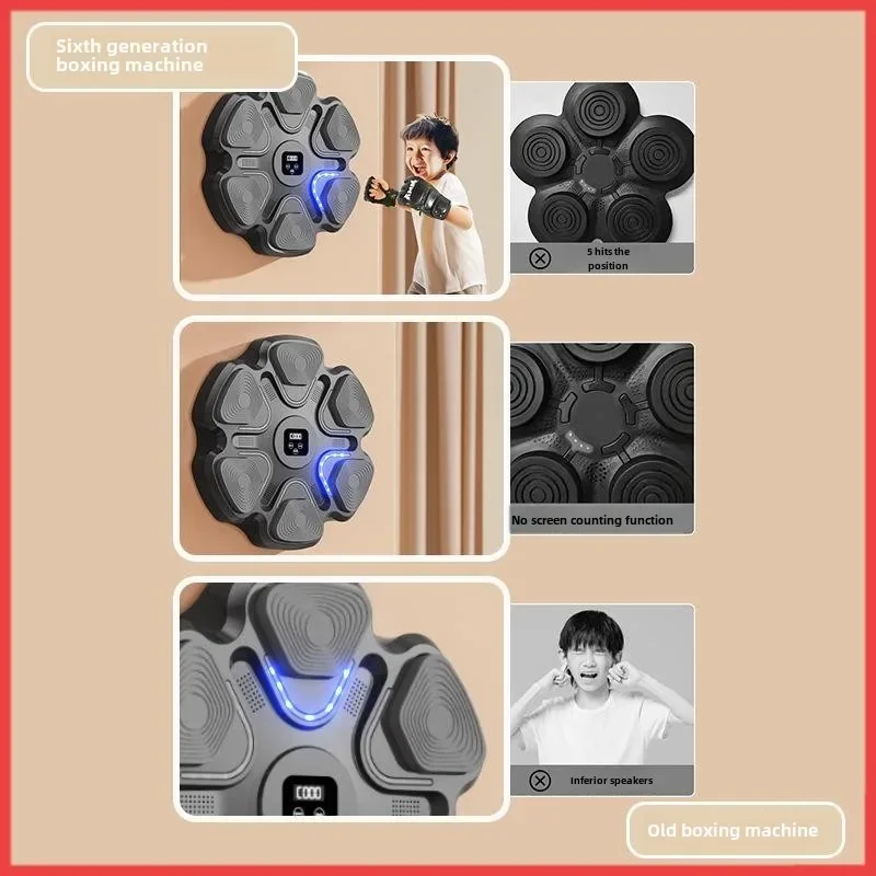 New Smart Music Boxing Machine Adult/Children Sports Fitness Boxing Trainer Home Exercise Response Training Boxing Wall Target