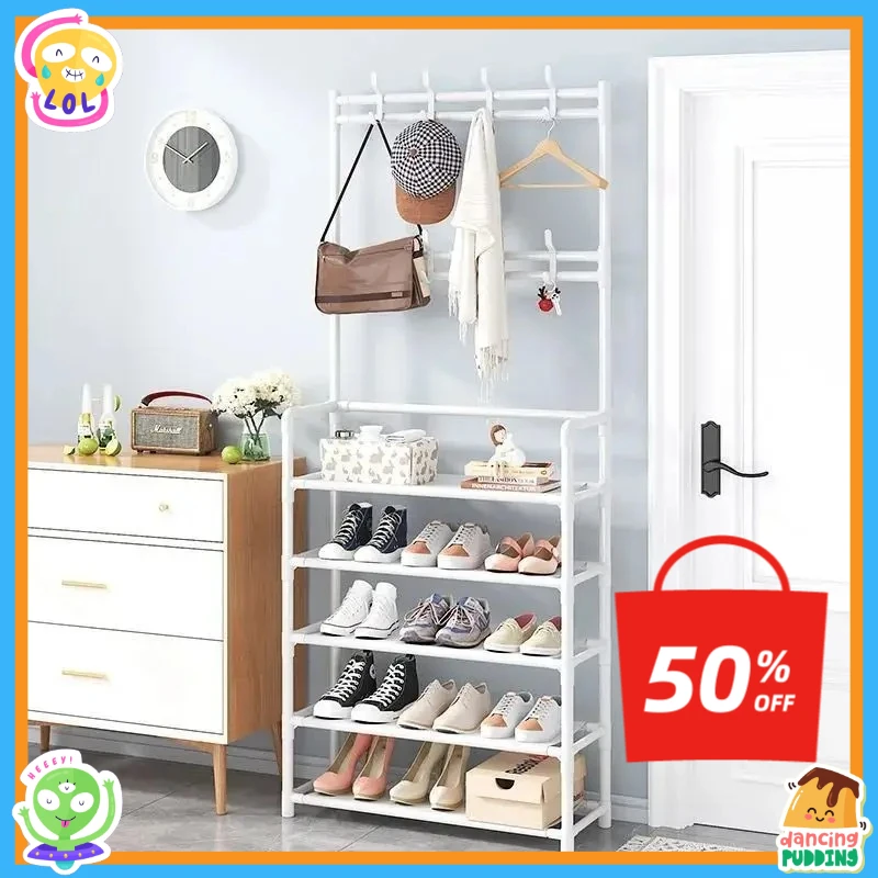 منظم رف الأحذية الجديد متعدد الوظائف - رف تخزين قائم على الأرض للأحذية والقبعات والحقائب وإكسسوارات الملابس #1